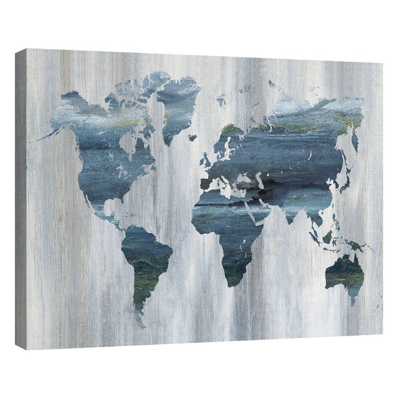 Textural World Map by Nan Canvas Art Print