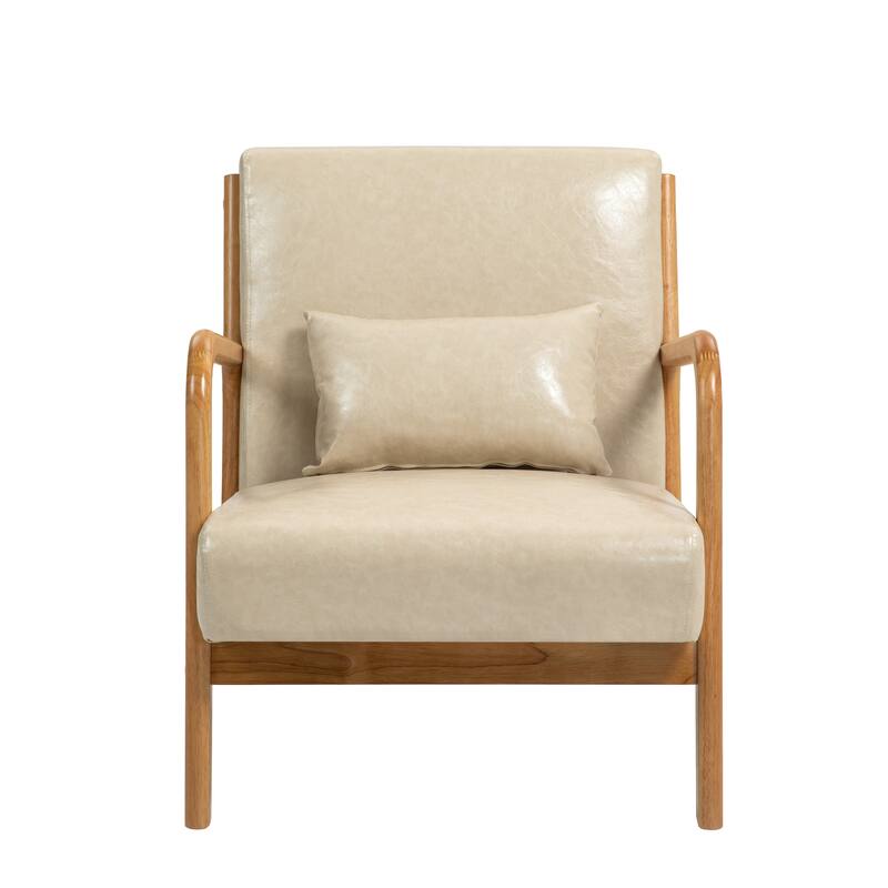 2 Set Mid Century ModernUpholstered Accent Chairs Armchair with Pillow