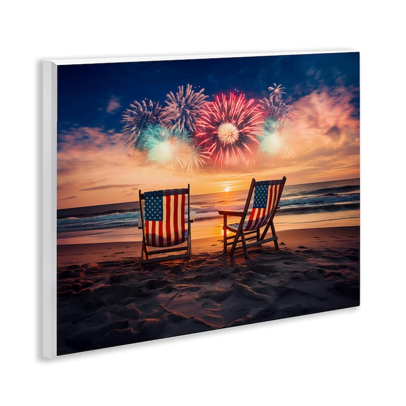Stupell Summer Fireworks at Beach Wall Plaque Art Design By Arlington Prints