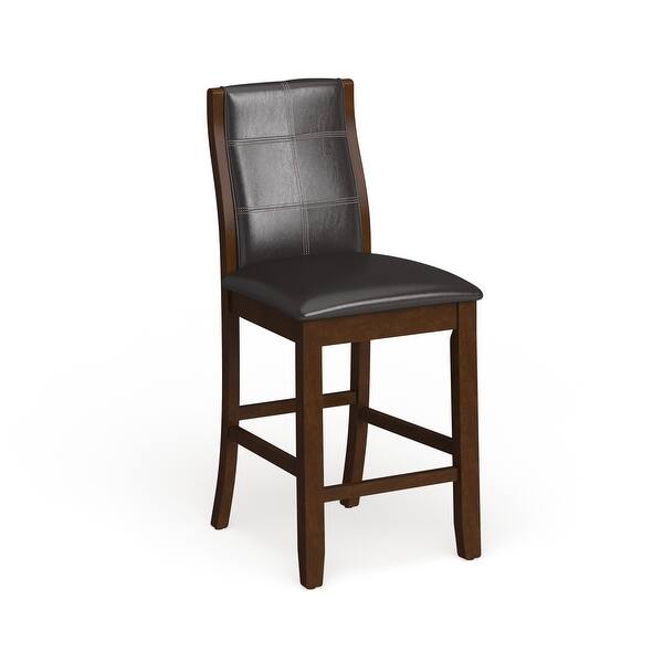 Shop Furniture Of America Tornillo Faux Leather Counter Height Dining Chairs Set Of 2 On Sale Overstock 20000788