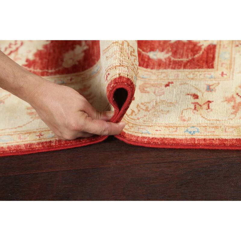 Vegetable Dye Floral Chobi Peshawar Area Rug Hand-knotted Wool Carpet - 3'3" x 5'3"