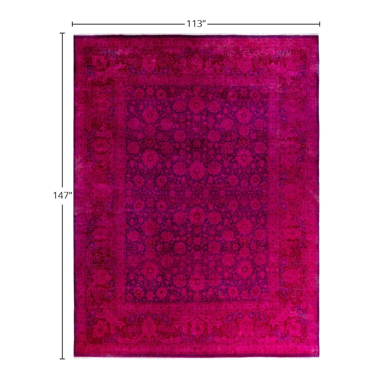 Contemporary Overdyed Wool Hand Knotted Area Rug - 9' 5" x 12' 3"