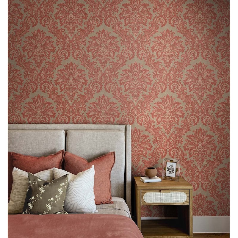 Seabrook Designs Sultana Damask Unpasted Wallpaper - 20.5 in. W x 33 ft. L