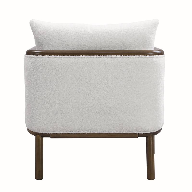 2PCS Sherpa Fabric Armchair With Solid Wood Frame