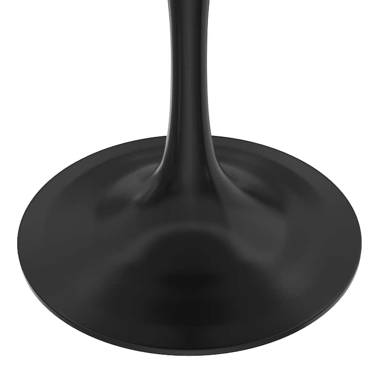 LeisureMod Verve 36" Round Dining Table with MDF Wood TableTop and Black Steel Base for Kitchen & Dining Room