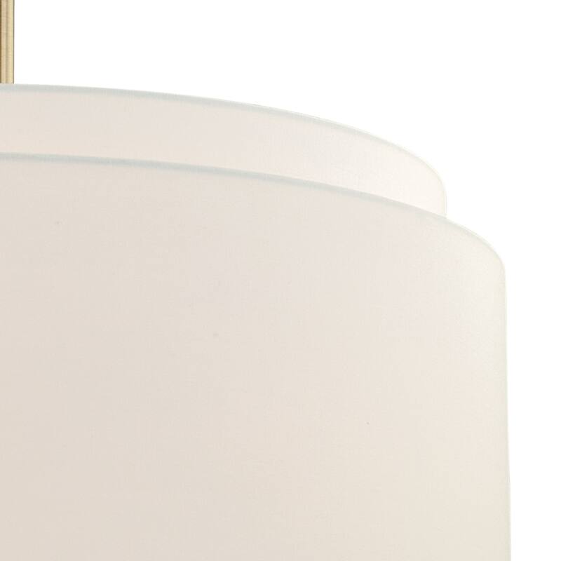 Burnaby 4 Light Mid-Century Modern Drum Pendant White Linen - 20.5-in W x 15.75-in H x 20.5-in D