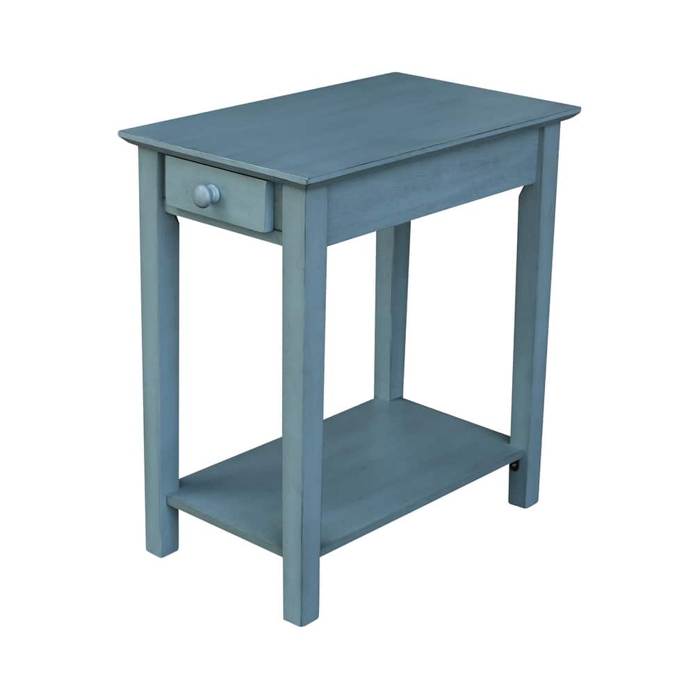 The Gray Barn Moonshine Narrow End Table with Shelf - Available in 5 Designer Finishes - 22" x 14"