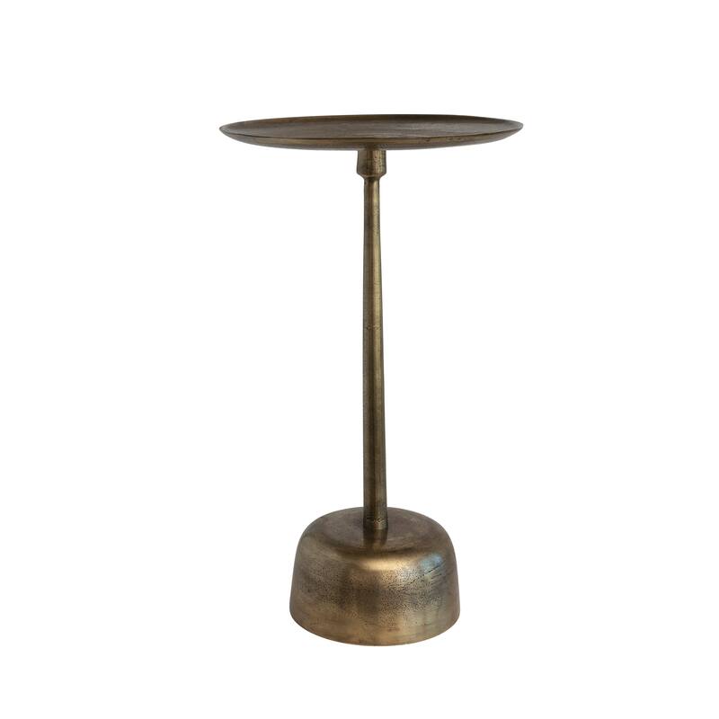 Vintage Aluminum Side Table - 12.0"L x 12.0"W x 20.0"H - Brass