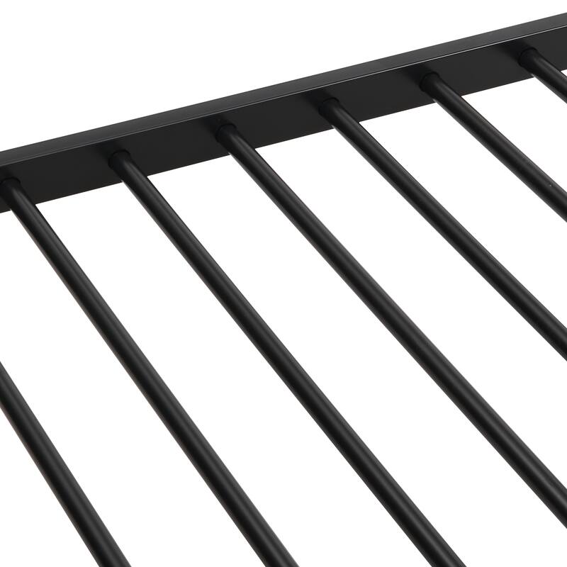 Full Over Full Size Metal Bunk Bed with Trundle, No Box Spring Needed, Easy Assembly