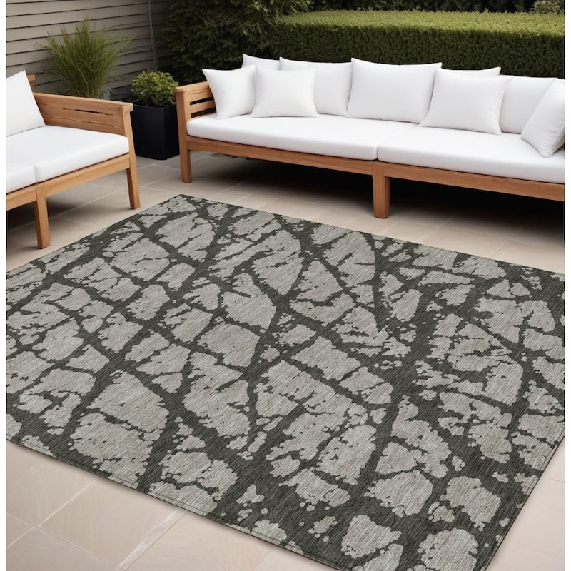 Beva Unique Abstract Weather Resistant Classic Meets Modern Outdoor Rug - 8' X 10' - 8' X 10' - Multi