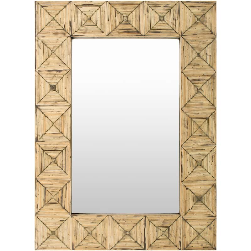Celine Inlaid Bamboo Beveled Wall Mirror - 26" x 35.8"