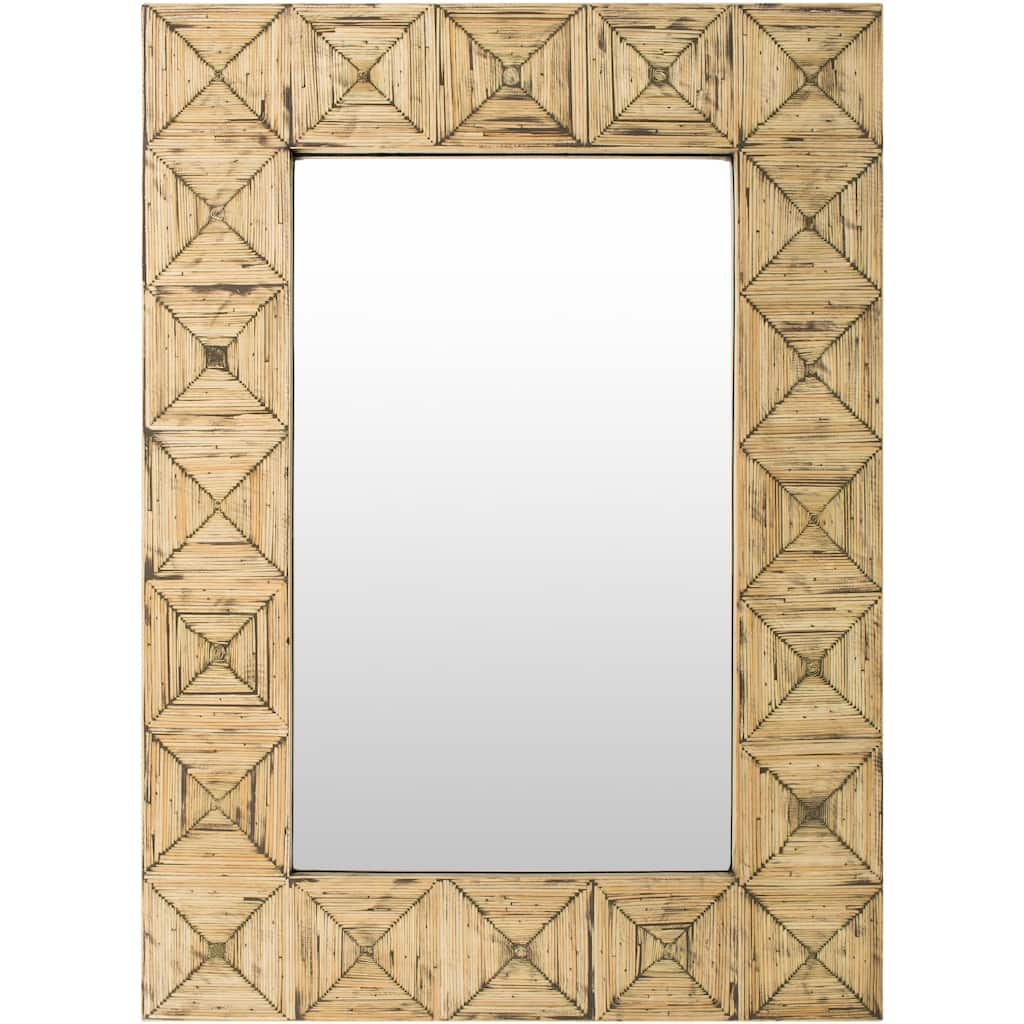 Celine Inlaid Bamboo Beveled Wall Mirror - 26" x 35.8"