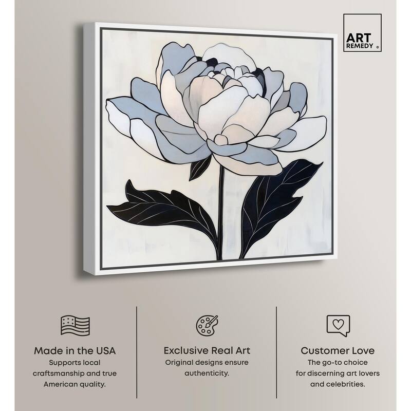 Gray Scale Flower I Canvas by Art Remedy