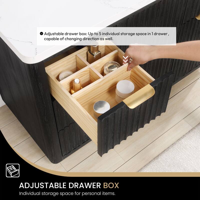 Cadiz Bath Vanity with Composite Stone Top and Mirror