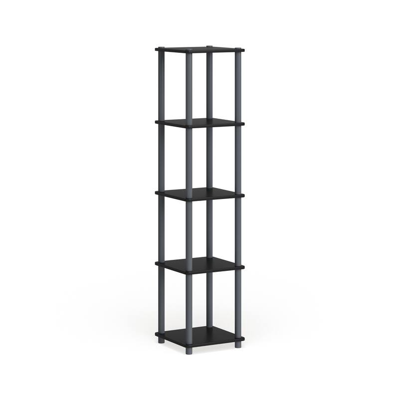 Porch & Den St. Marks 5-tier Corner Square Display Shelf - french oak grey/black