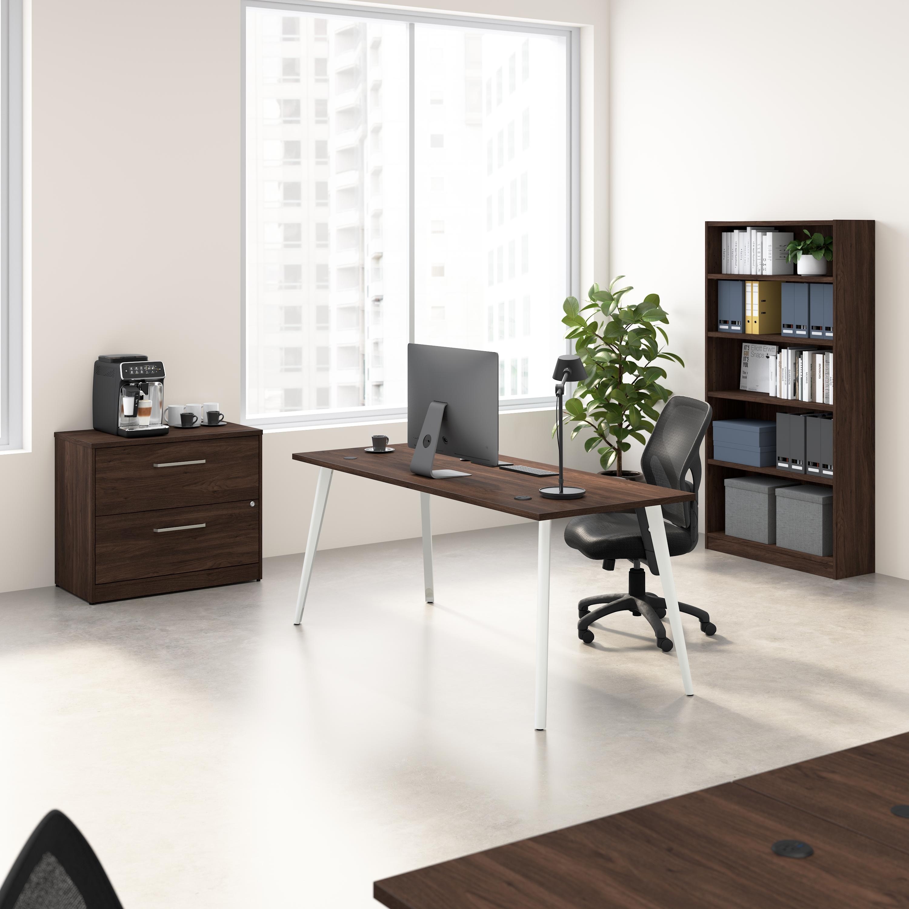 Bush Business Furniture Vista 72W Desk with File Cabinet, Bookcase