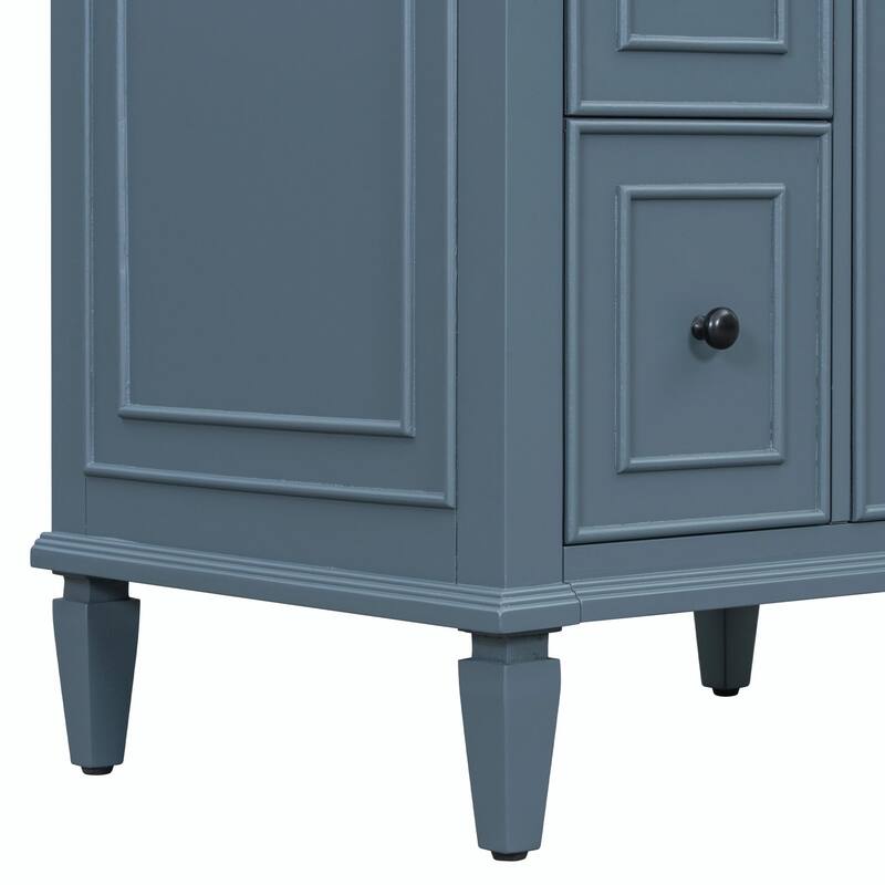 24" Bathroom Vanity with Sink, Bathroom Vanity Cabinet with One Flip Drawer and Two Drawers, Adjustable Shelf