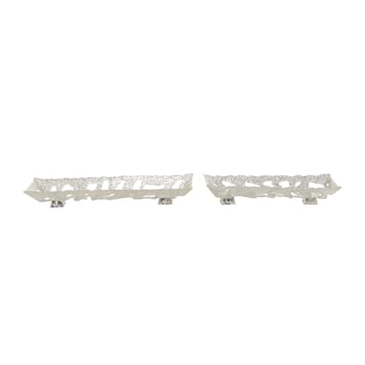 Aluminum Metal Living Room Decor Tray - Set of 2 Silver or Gold - Roche River Decor