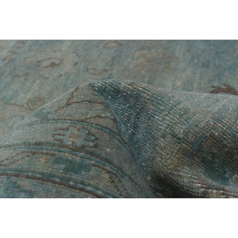 ECARPETGALLERY Hand-knotted Vibrance Blue Wool Rug - 8'0 x 9'8