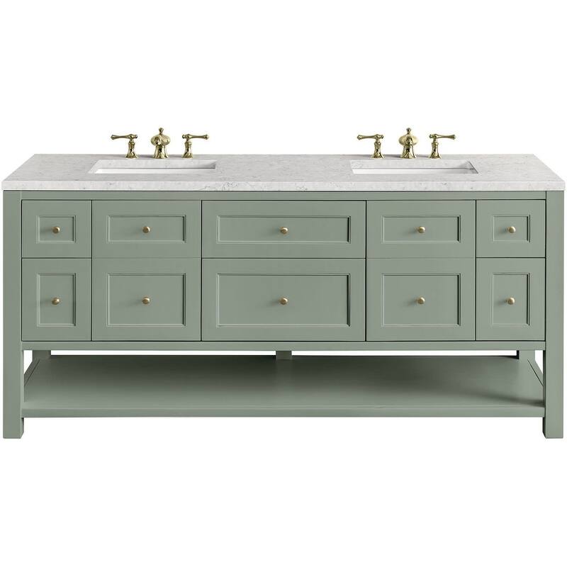 James Martin Vanities 330-V72-FEJP Breckenridge 72" Free Standing - Smokey Celadon