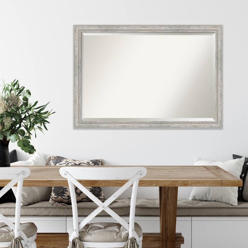 Angled Beveled Wood Framed Wall Mirror
