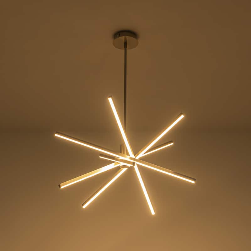 5-Light Modern Sputnik Linear Pendant Lights Integrated LED Kitchen Island Lighting
