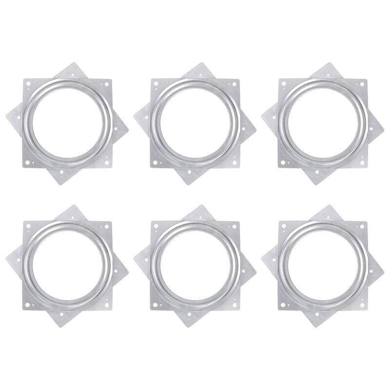 Lazy Susan Hardware, 6Pcs 6 Inch Iron Square Ball Bearing Rotating Plate - Silver