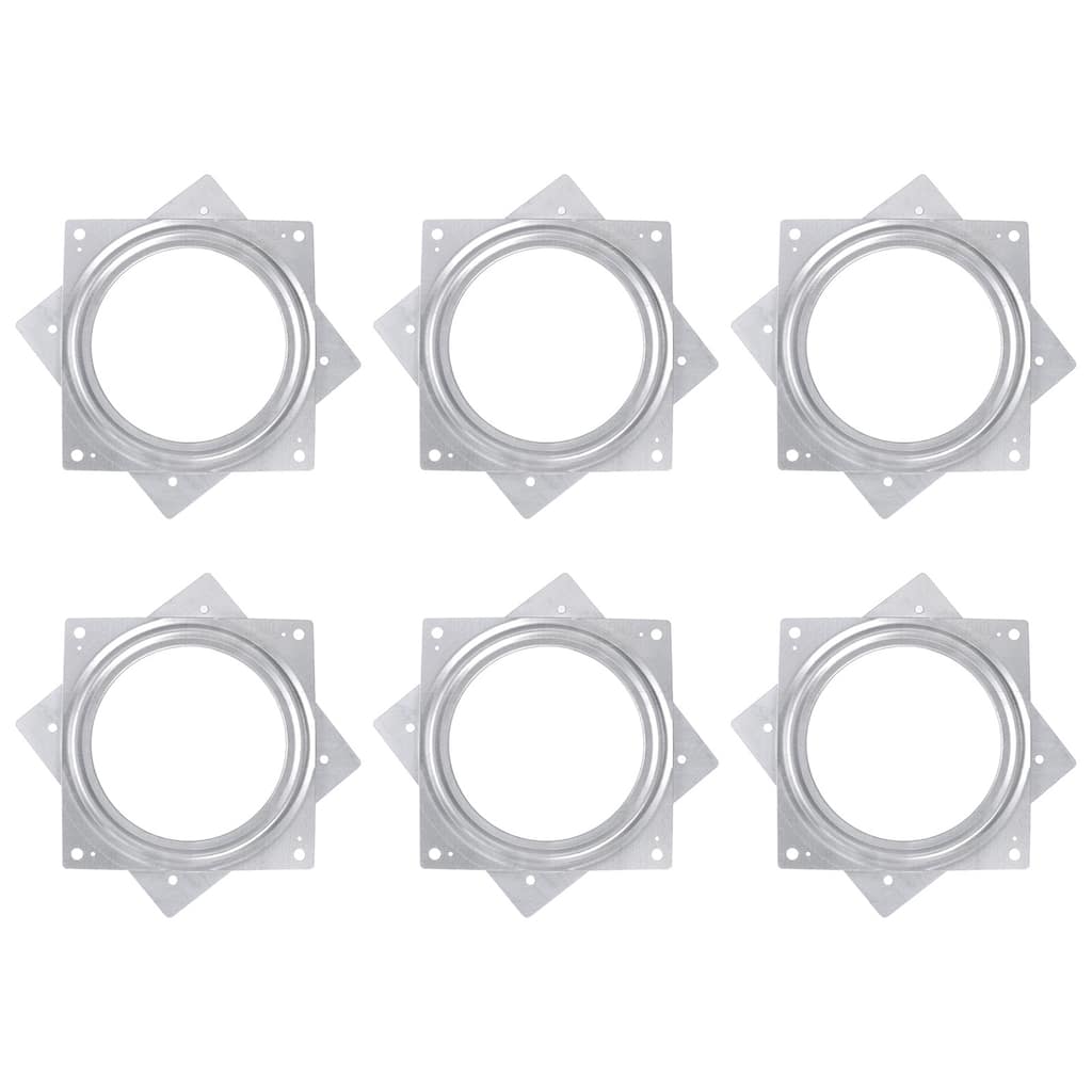 Lazy Susan Hardware, 6Pcs 6 Inch Iron Square Ball Bearing Rotating Plate - Silver