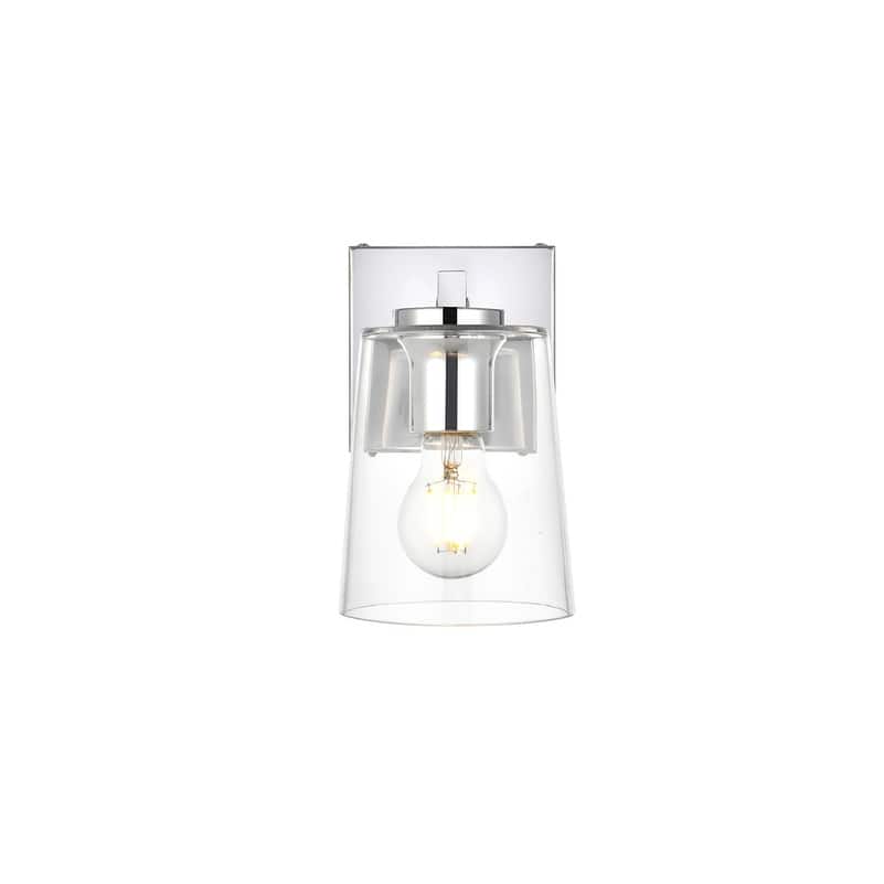 Kelly 1 Light Black and Clear Bath Sconce