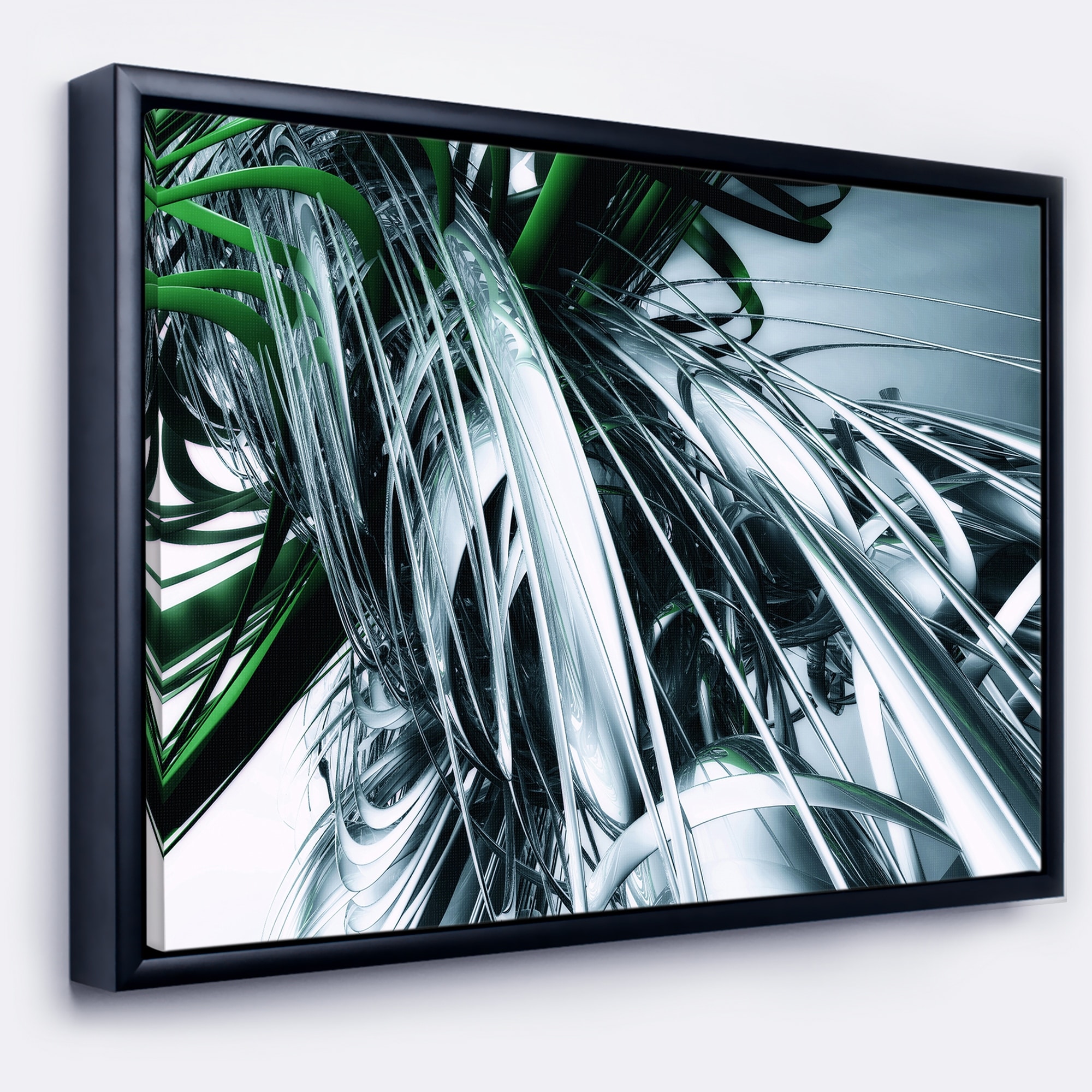 Shop Designart 3d Abstract Art Green Black Abstract Framed