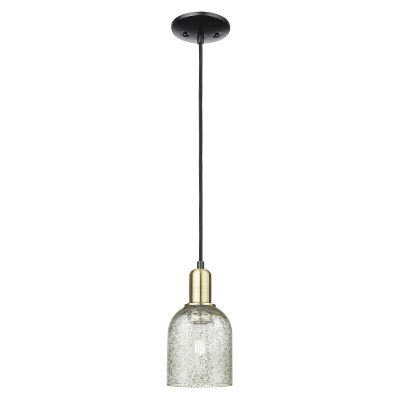 Innovations Lighting Endless Possibilities Arcadia - Caledonia - 1 Light 5" Cord Hung Mini Pendant - Black Antique Brass/Mica