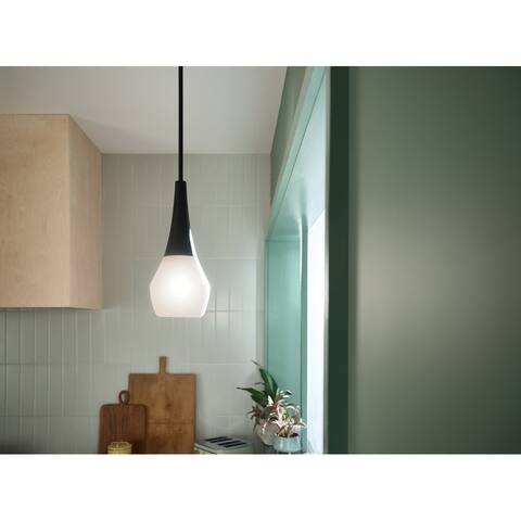 Kichler Lighting Deela 17 in. 1-Light Black Pendant Light