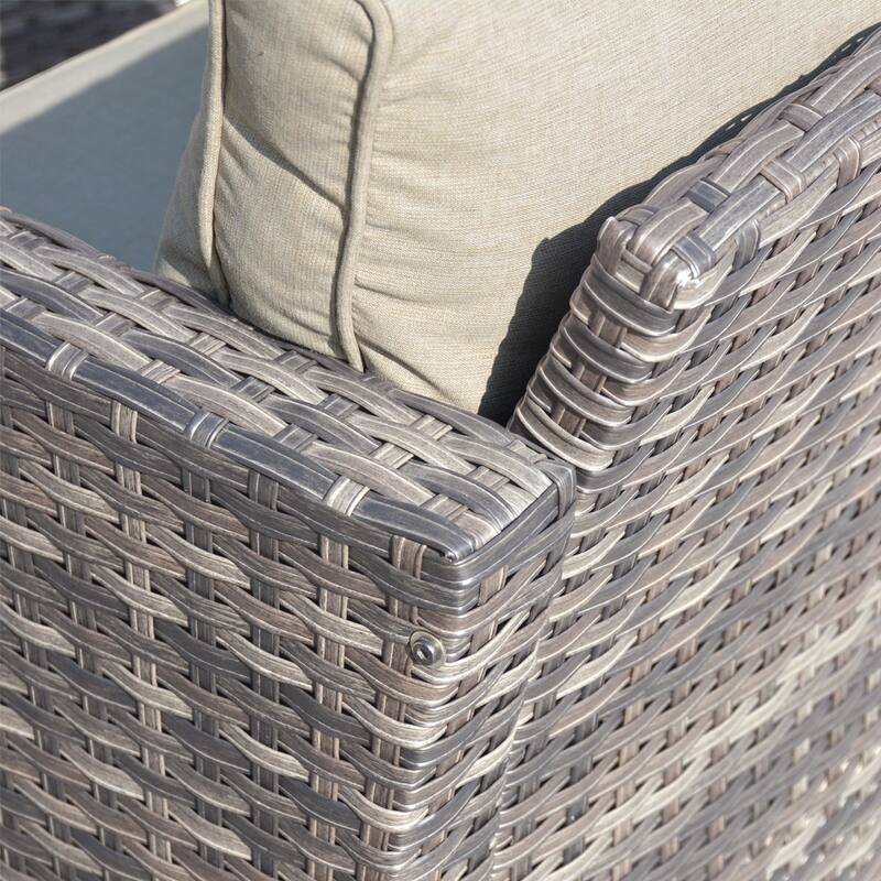 OVIOS 7-piece Patio Furniture Wicker Set with Swivel Rocking Chairs