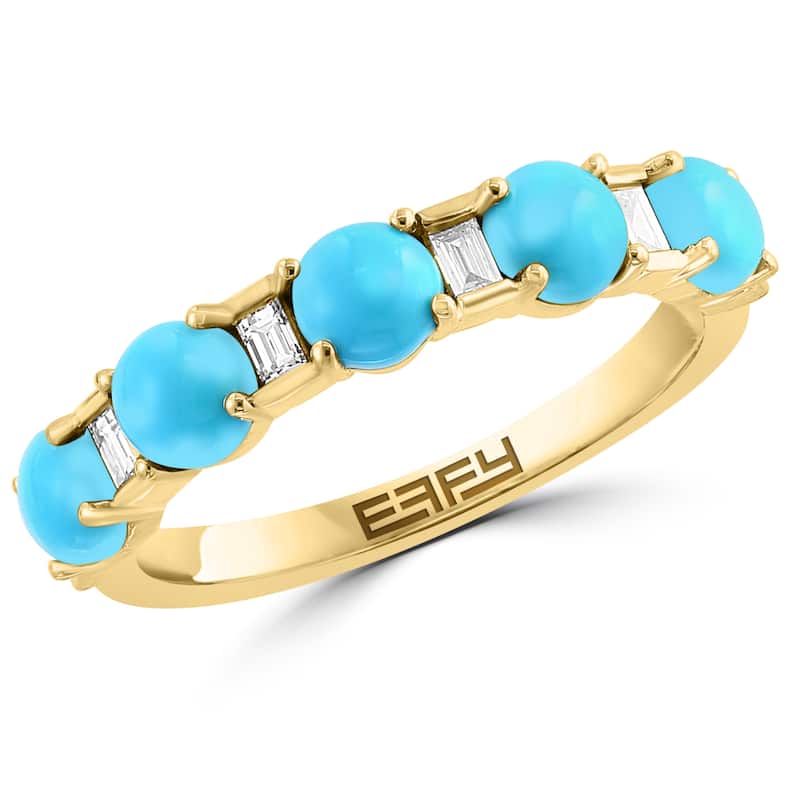 EFFY 14K Gold Diamond,Turquoise Ring