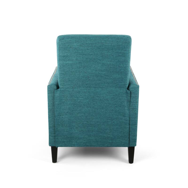 Pushback Recliner with Nailhead Accents and Birch Wood Legs