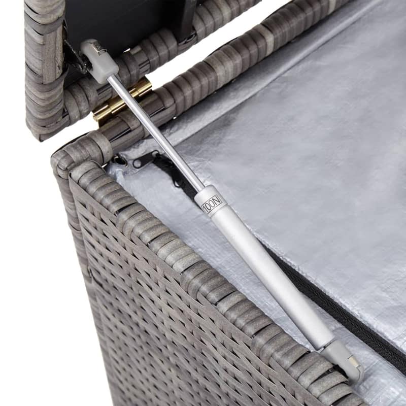 vidaXL Patio Storage Box Poly Rattan 39.4"x19.7"x19.7" Gray