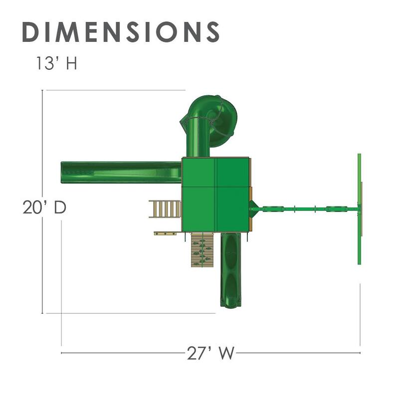Gorilla Playsets Great Skye II Wood Swing Set with 3 Swing Set Slides