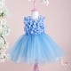 preview thumbnail 2 of 6, 3D Flowers and Crystal Stone Decorated Special Occasion Dress for Toddler