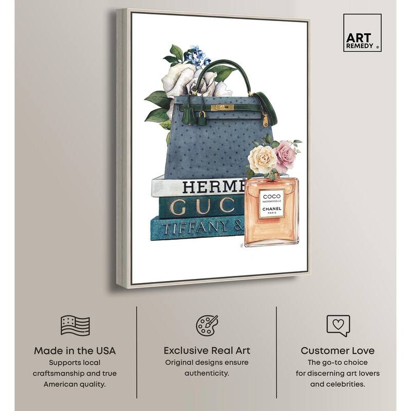 Books and Coco Orange Canvas by Art Remedy