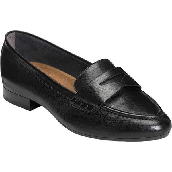 aerosoles loafers black leather