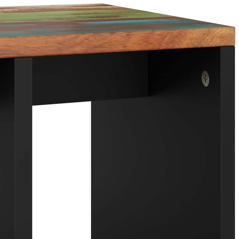 vidaXL Side Table 15.7"x12.2"x18.1" Solid Wood Mango&Engineered Wood