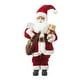 preview thumbnail 74 of 92, Glitzhome 18"H Faux Fur Christmas Santa Figurines with Porcelain Face