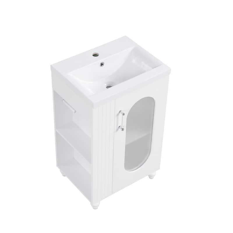 GDFStudio - Amelia Compact Bathroom Vanity with Sink and Multi-Functional Storage Cabinet