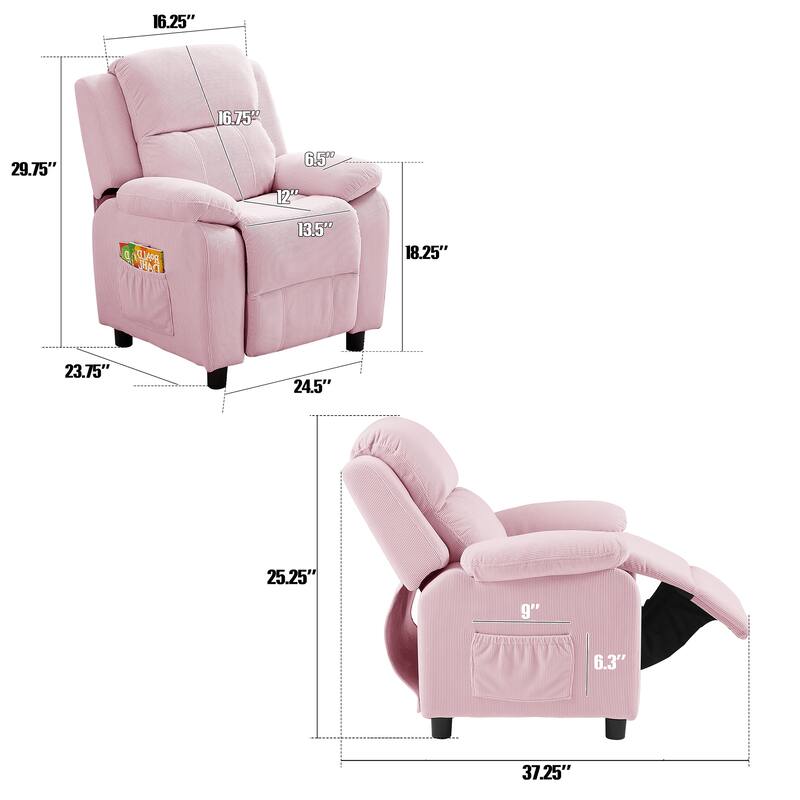 Kids Recliner Chair, Toddler Ergonomic Adjustable Lounge Sofa