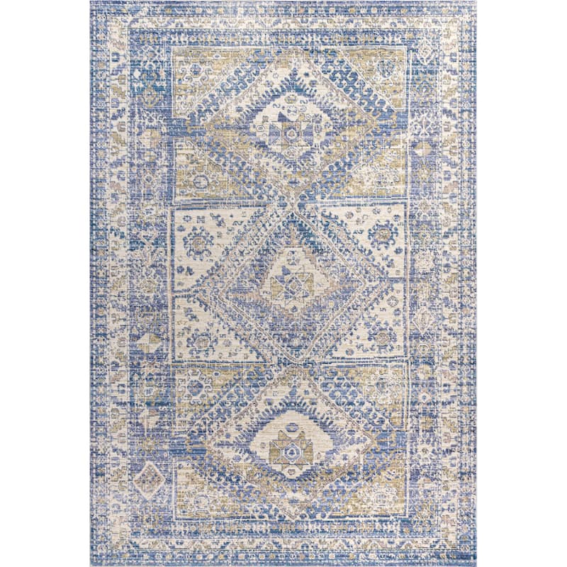 JONATHAN Y Alhambra Ornate Geometric Medallion Area Rug - 5 X 8 - Blue