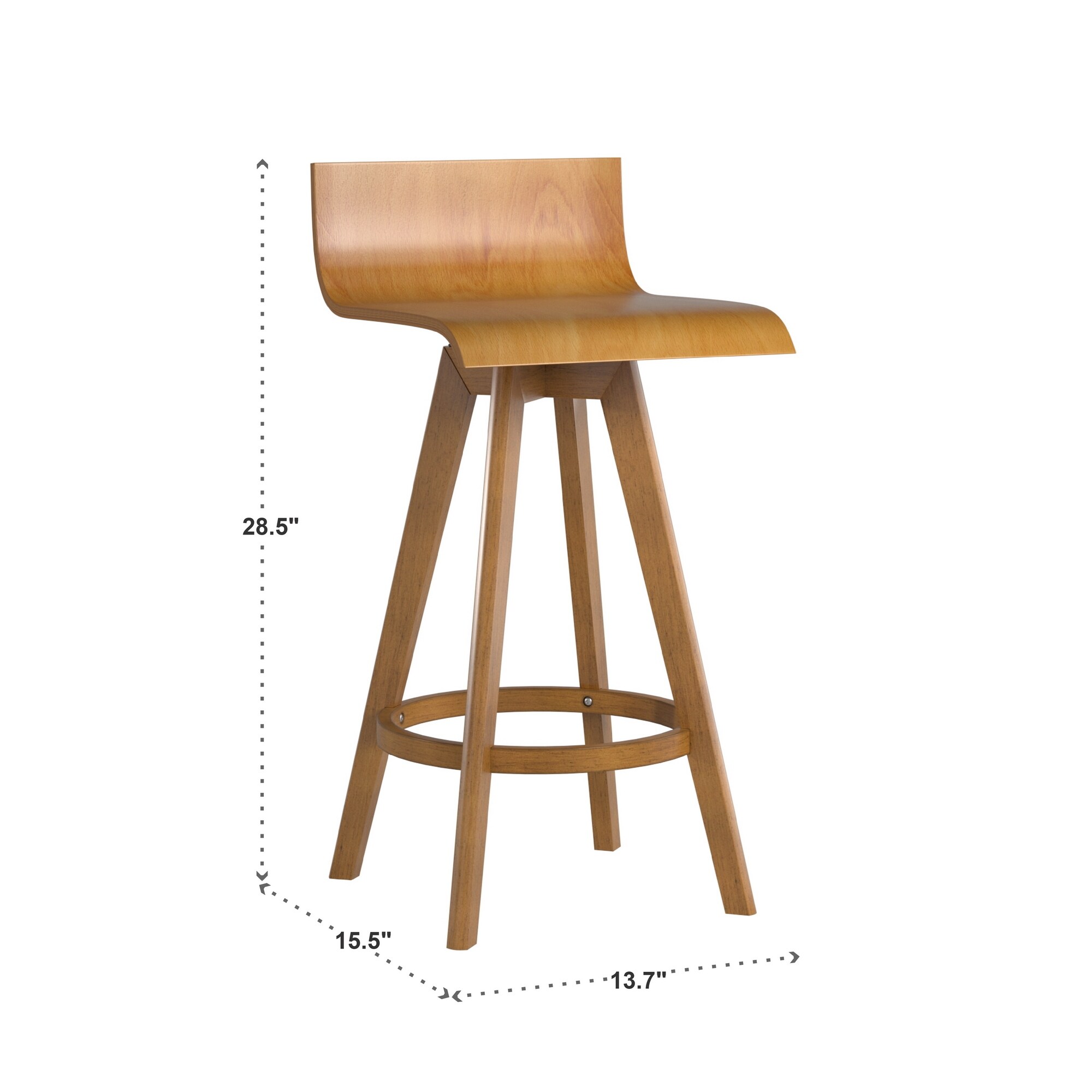 Ellery Mid-Century Modern Swivel Wood Stool (Set of 2) iNSPIRE Q