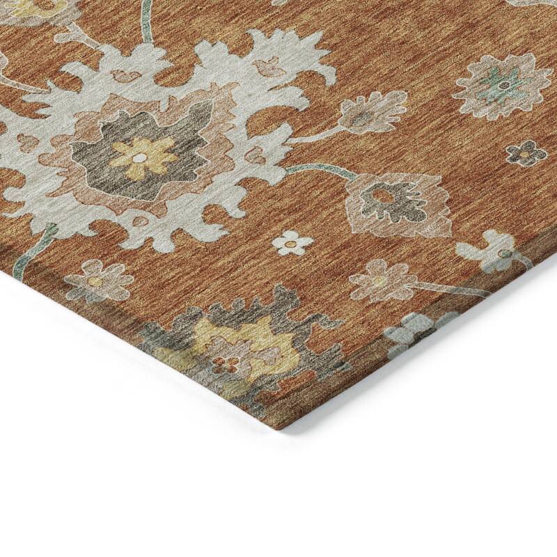 HomeRoots Floral Traditional Rectangle Outdoor Rug