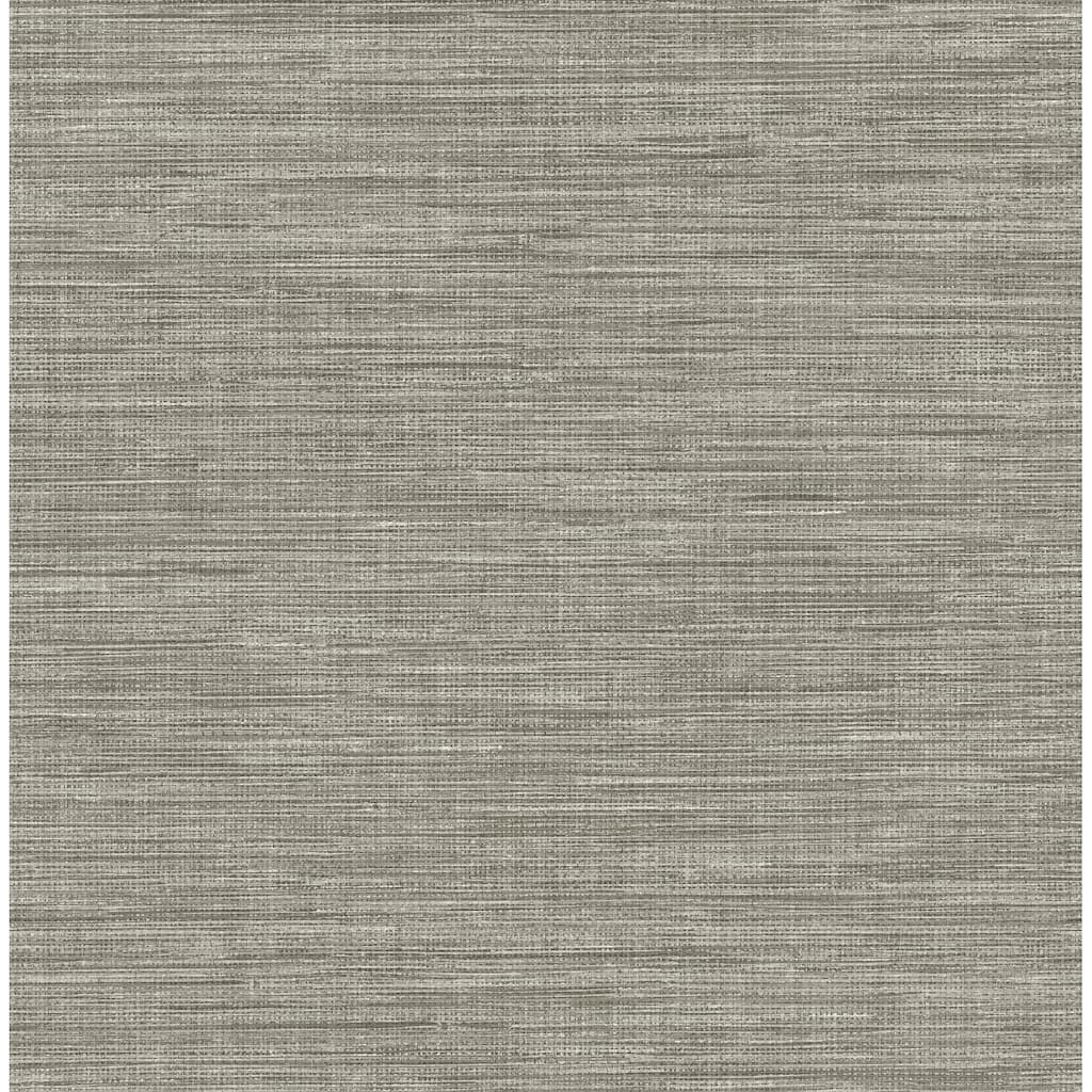 A-Street Prints Exhale Grey Faux Grasscloth Wallpaper
