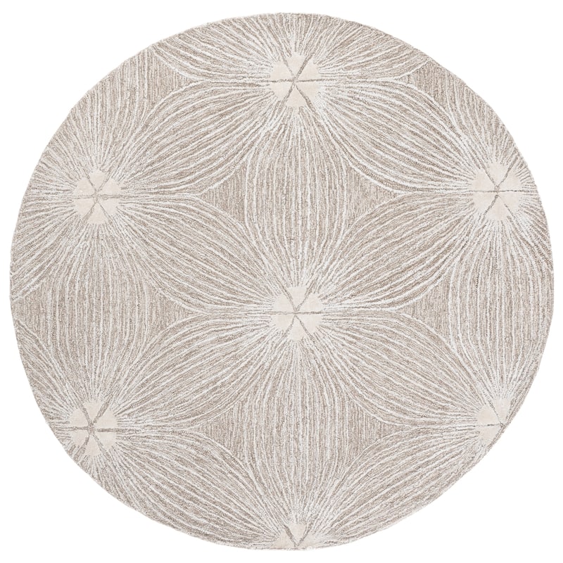 SAFAVIEH Handmade Glamour Cornelia Wool Rug - 6' Round - Beige/Ivory