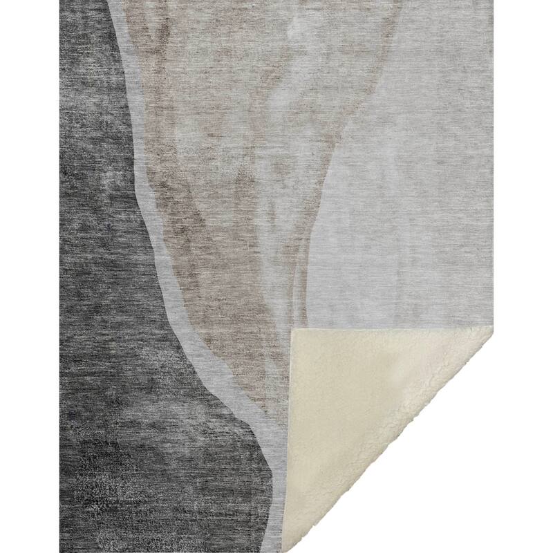 Premium Machine Washable Casual Contemporary Sherpa Throw Blanket